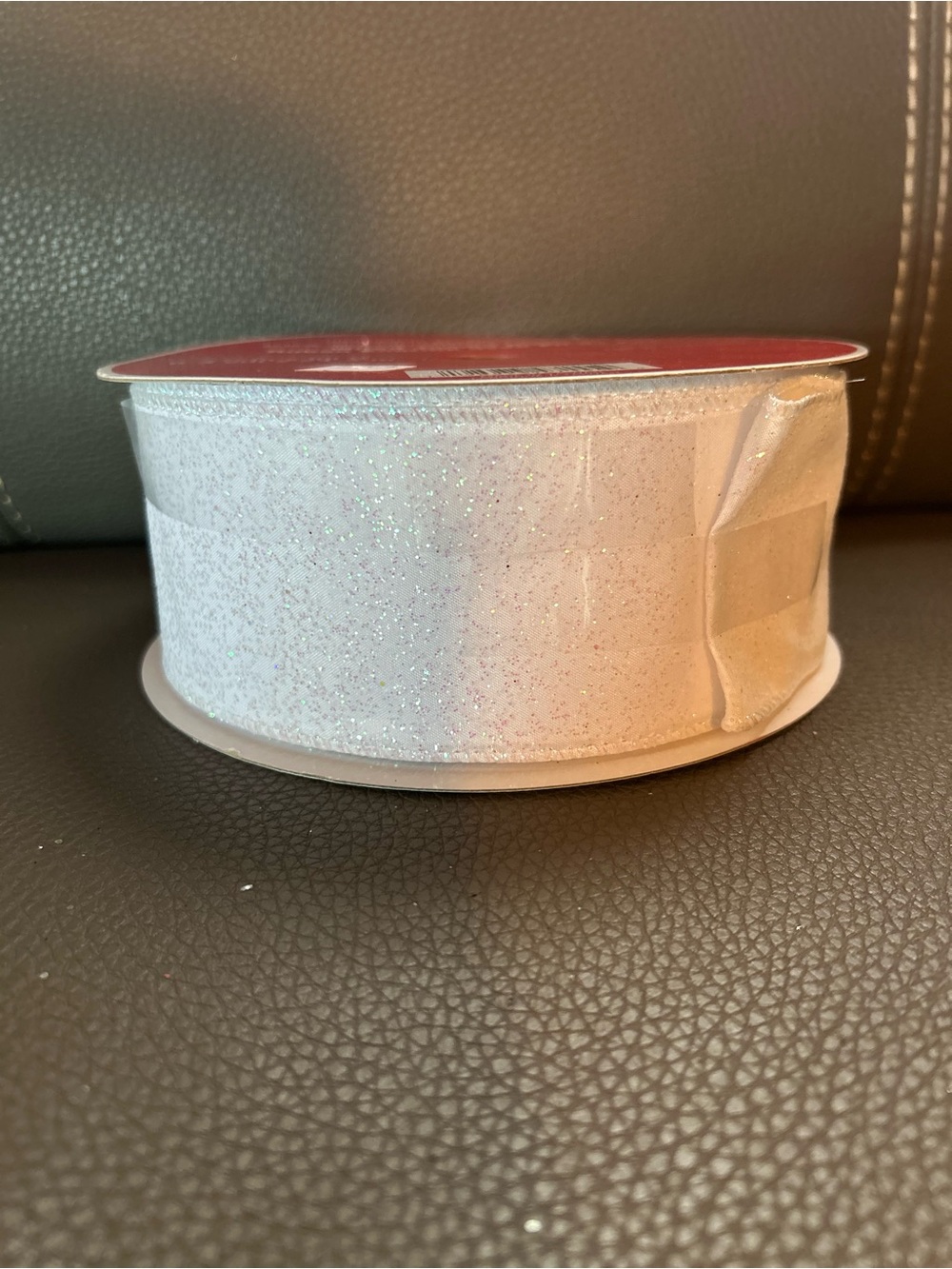 Celebrate It White Glitter Wired Ribbon #1